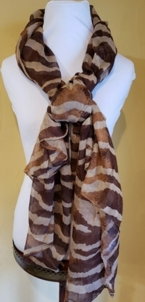 NWT ‎ Shades of Brown Zebra Large Scarf